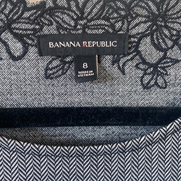 Banana Republic Fit and Flare Dress Grey Black Lace Tweed size 8 Short Mini - Picture 3 of 5